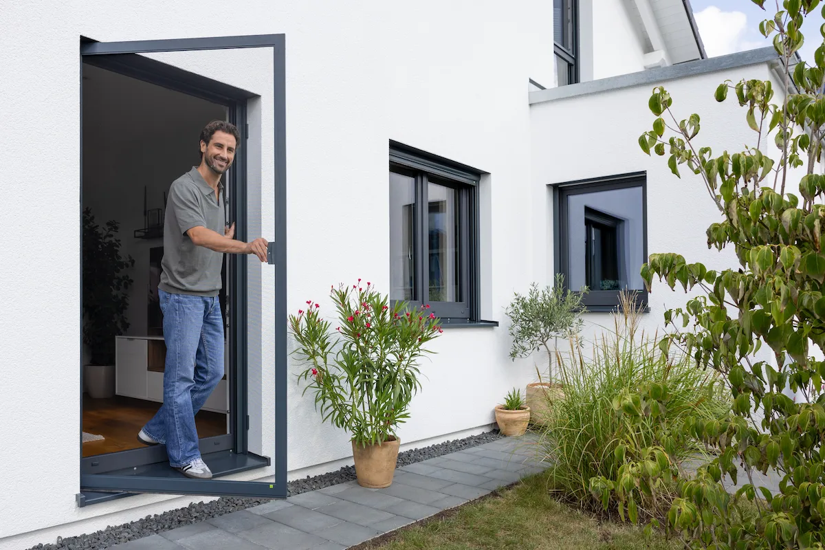 Drehtür Sprossenfrei Grau